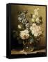 Vase of Flowers with Two Roses-Ludovico Stern-Framed Stretched Canvas