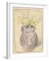 Vase of Flowers: Yellow Chrysanthemums in a Lustre Jug (Black & Coloured Chalks on Paper)-William Nicholson-Framed Giclee Print