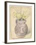 Vase of Flowers: Yellow Chrysanthemums in a Lustre Jug (Black & Coloured Chalks on Paper)-William Nicholson-Framed Giclee Print