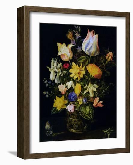 Vase of Flowers-Jan Brueghel the Elder-Framed Premium Giclee Print