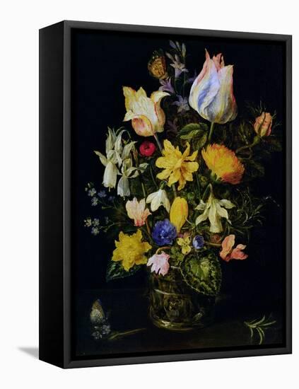 Vase of Flowers-Jan Brueghel the Elder-Framed Stretched Canvas