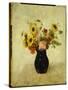 Vase of Flowers-Odilon Redon-Stretched Canvas