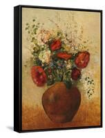 Vase of Flowers-Odilon Redon-Framed Stretched Canvas