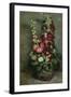 Vase of Hollyhocks, 1886-Vincent van Gogh-Framed Giclee Print