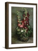 Vase of Hollyhocks, 1886-Vincent van Gogh-Framed Giclee Print