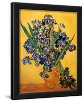 Vase of Irises Against a Yellow Background, c.1890-Vincent van Gogh-Framed Art Print