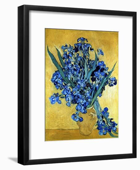 Vase of Irises Against a Yellow Background, c.1890-Vincent van Gogh-Framed Giclee Print