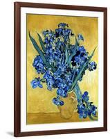 Vase of Irises Against a Yellow Background, c.1890-Vincent van Gogh-Framed Giclee Print