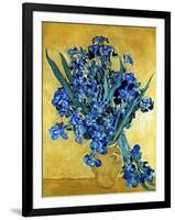 Vase of Irises Against a Yellow Background, c.1890-Vincent van Gogh-Framed Giclee Print