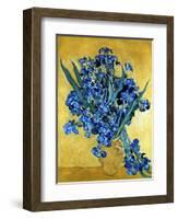 Vase of Irises Against a Yellow Background, c.1890-Vincent van Gogh-Framed Giclee Print