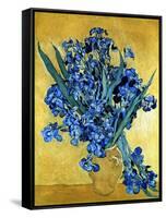 Vase of Irises Against a Yellow Background, c.1890-Vincent van Gogh-Framed Stretched Canvas