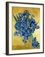 Vase of Irises Against a Yellow Background, c.1890-Vincent van Gogh-Framed Giclee Print