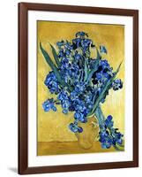 Vase of Irises Against a Yellow Background, c.1890-Vincent van Gogh-Framed Giclee Print