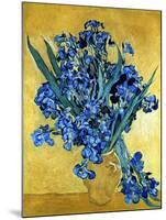 Vase of Irises Against a Yellow Background, c.1890-Vincent van Gogh-Mounted Premium Giclee Print