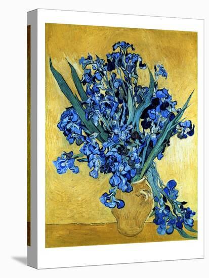 Vase of Irises Against a Yellow Background, c.1890-Vincent van Gogh-Stretched Canvas