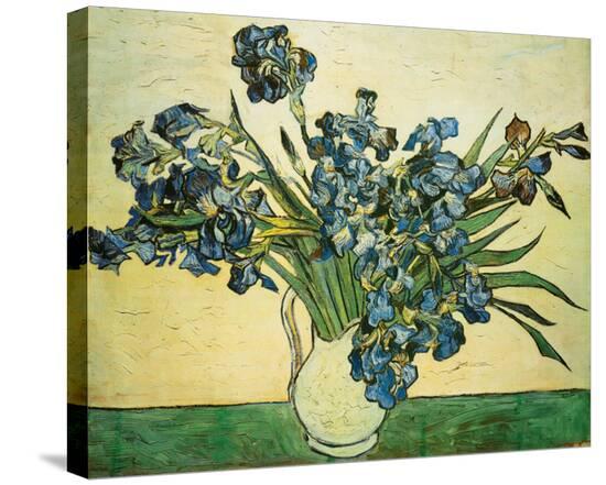 'Vase of Irises, c.1890' Stretched Canvas Print - Vincent van Gogh ...