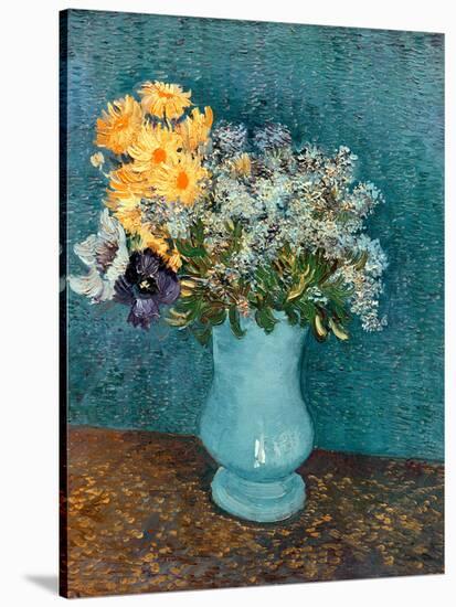 Vase of Lilacs, Daisies and Anemones, c.1887-Vincent van Gogh-Stretched Canvas