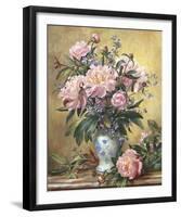 Vase Of Peonies And Canterbury Bells-Albert Williams-Framed Giclee Print