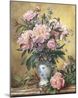Vase Of Peonies And Canterbury Bells-Albert Williams-Mounted Giclee Print
