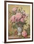 Vase of Peonies and Canterbury Bells-Albert Williams-Framed Giclee Print