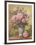 Vase of Peonies and Canterbury Bells-Albert Williams-Framed Giclee Print