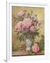 Vase of Peonies and Canterbury Bells-Albert Williams-Framed Giclee Print