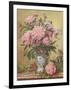 Vase of Peonies and Canterbury Bells-Albert Williams-Framed Giclee Print