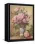 Vase of Peonies and Canterbury Bells-Albert Williams-Framed Stretched Canvas