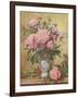 Vase of Peonies and Canterbury Bells-Albert Williams-Framed Giclee Print