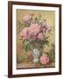 Vase of Peonies and Canterbury Bells-Albert Williams-Framed Giclee Print