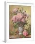 Vase of Peonies and Canterbury Bells-Albert Williams-Framed Giclee Print