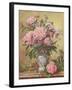 Vase of Peonies and Canterbury Bells-Albert Williams-Framed Giclee Print