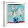 Vase of Peonies Aqua-Kellie Day-Framed Art Print