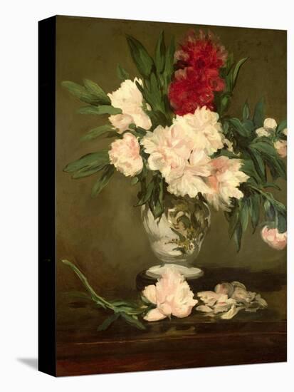 Vase of Peonies on a Small Pedestal, 1864-Edouard Manet-Stretched Canvas