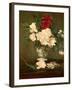 Vase of Peonies on a Small Pedestal, 1864-Edouard Manet-Framed Premium Giclee Print
