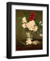 Vase of Peonies on a Small Pedestal, 1864-Edouard Manet-Framed Giclee Print