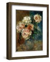 Vase of peonies-Pierre-Auguste Renoir-Framed Giclee Print