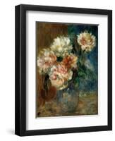 Vase of peonies-Pierre-Auguste Renoir-Framed Giclee Print