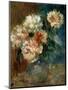 Vase of peonies-Pierre-Auguste Renoir-Mounted Giclee Print