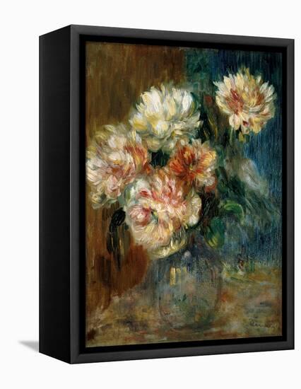 Vase of peonies-Pierre-Auguste Renoir-Framed Stretched Canvas