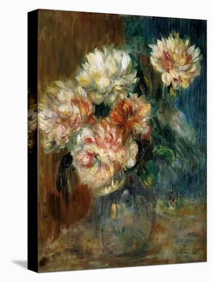 Vase of peonies-Pierre-Auguste Renoir-Stretched Canvas