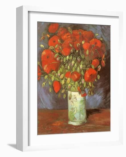 Vase of Poppies, 1886-Vincent van Gogh-Framed Giclee Print