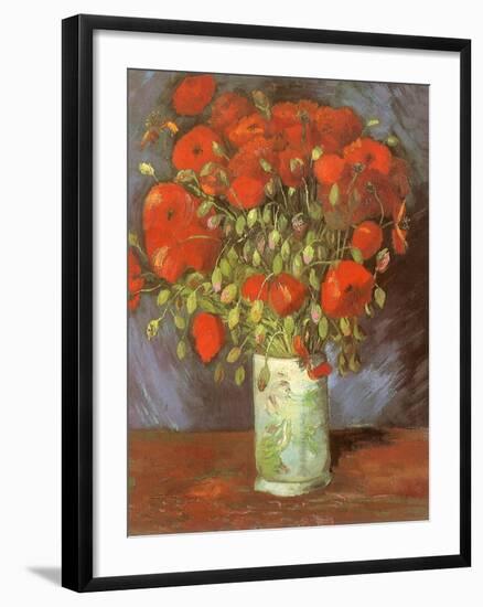 Vase of Poppies, 1886-Vincent van Gogh-Framed Giclee Print