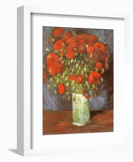 Vase of Poppies, 1886-Vincent van Gogh-Framed Giclee Print