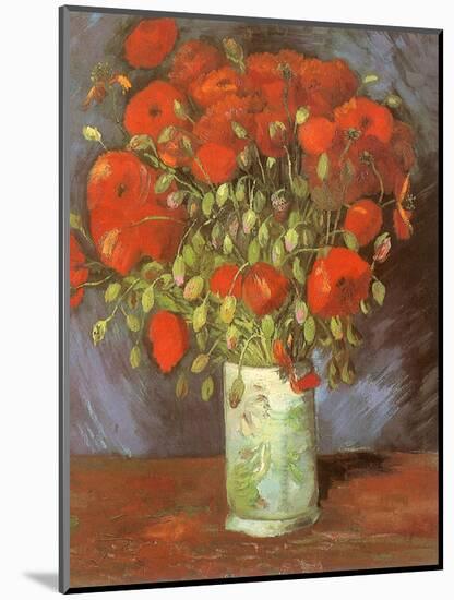 Vase of Poppies, 1886-Vincent van Gogh-Mounted Giclee Print