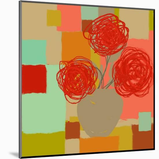 Vase of Red Flowers II-Yashna-Mounted Art Print