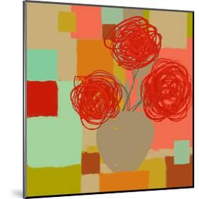 Vase of Red Flowers II-Yashna-Mounted Art Print