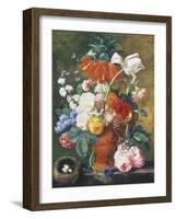 Vase of Rich Summer Flowers-Jan van Huysum-Framed Giclee Print