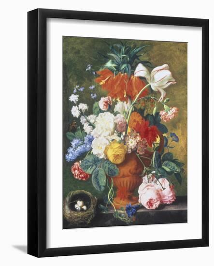 Vase of Rich Summer Flowers-Jan van Huysum-Framed Giclee Print