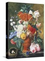 Vase of Rich Summer Flowers-Jan van Huysum-Stretched Canvas